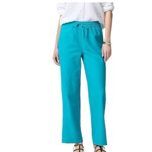 NWT J.Crew Factory Linen-blend slim wide-leg drawstring pant